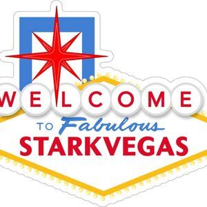 Starkvegas Welcome Sticker Car decAL - Red, Blue, White 5"